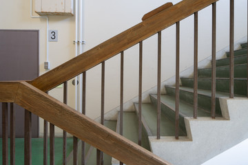 学校の階段　Staircase at elementary school,Japan