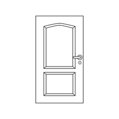 Door icon. Black and white icon. Enter or exit symbol.