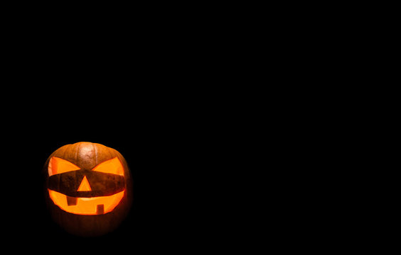 Halloween Pumpkin Lantern with Black Background