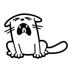 Cat Cartoon character Coloring page Black and white