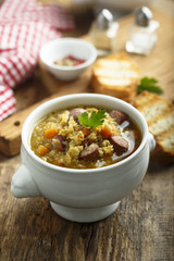 Lentil smoked sausage soup