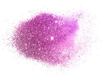 Purple glitter sparkles on white background in vintage colors. Can be used as place for text, for greeting or invitation cards, fashion magazines, web sites etc