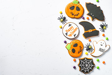 Halloween Gingerbread Cookies - pumpkin, ghosts, witch hat, spid