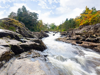 The Falls of Dochart are situated on the River Dochart at Killin in Stirling, Scotland, near the western end of Loch Tay.