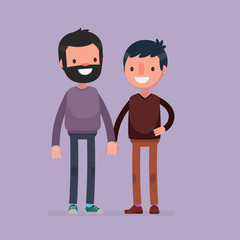 Cute couples with isolated background