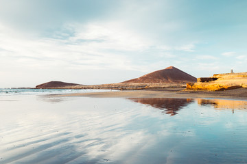 El Médano, Tenerife, Canary Islands, Spain - September 28, 2018: El Médano beach, in south of Tenerife island © mukilp22