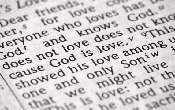 Bible Verse God is Love in Narrow Focus
