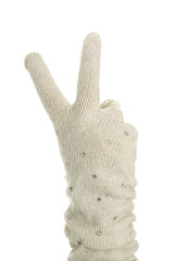 hand in glove isolated on white