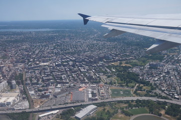 飛行機から見た住宅地