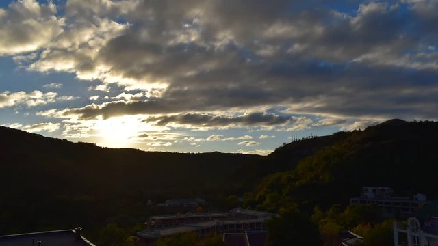 Amaizing time lapse with sunset over Kavarna