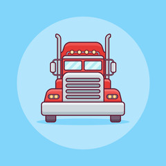 Truck or cargo transport flat line icon. Vector illustration.