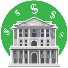 Bank of England London. Vector Isolated Illustration