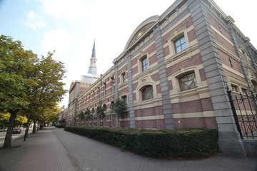 Fototapeta na wymiar Building of the royal stables of king Willem-Alexander in The Hague, the Netherlands.