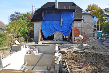 Fototapeta premium Baustelle, Haus