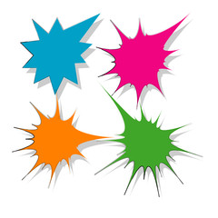 collection of doodle hand drawn starburst icon,symbol,sticker,label,banner in color style.isolated on white background