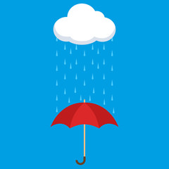 Umbrella. Rain. Cloud. Vector illustration.