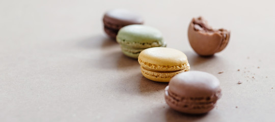 Leckere Macarons im Banner-Format