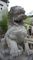 Obraz premium Antike Skulptur aus Stein in China;