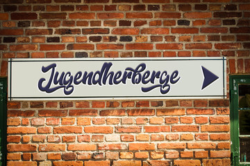 Fototapeta na wymiar Schild 318 - Jugendherberge