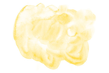 Abstract yellow watercolor drop - paper texture.