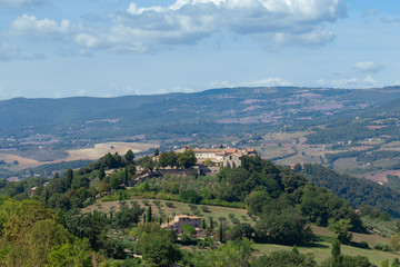 Beautiful panoramic view of the landscape near the city of Todi, Umbria, italy