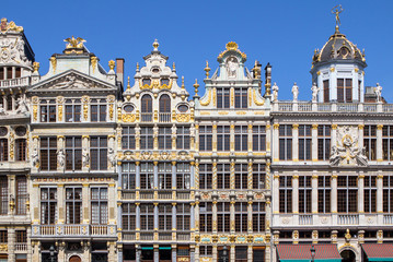 Fototapeta na wymiar Houses on the Grand Place in Brussels, Belgium