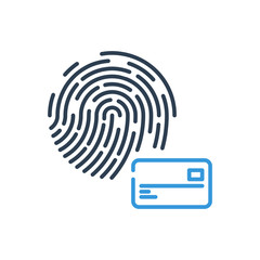 credit card and security fingerprint vector eps