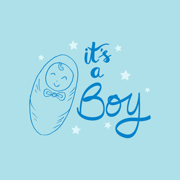 It's a boy,  Baby shower greeting card