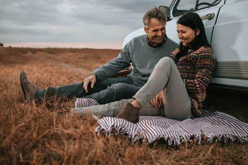 Relaxing time at picnic