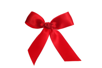 decorative red ribbon isolated on whithe background with clipping path