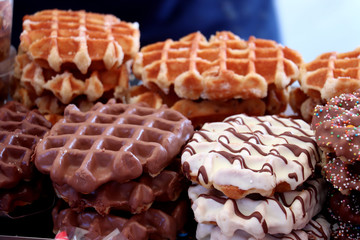 Fresh made Belgium waffles