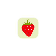 Strawberry, fruit or strawberries vector icon for food apps and websites.