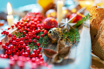 Adventszeit , geschmückter Tisch