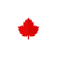 Red Autumn Maple Leaf vector logo.