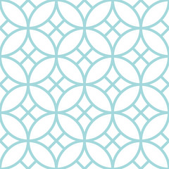 Retro Seamless Circle/Lines Pattern Turquoise