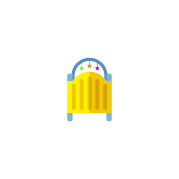 recommend clip art: Baby crib icon, Boy, vector icon, blue crib.