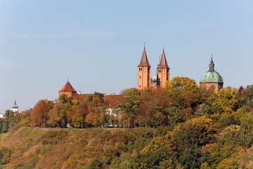 Cathedral towers and princely castle, Tumskie Hill in Plock, Poland