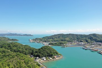 Fototapeta na wymiar Japan's beautiful emerald green sea
