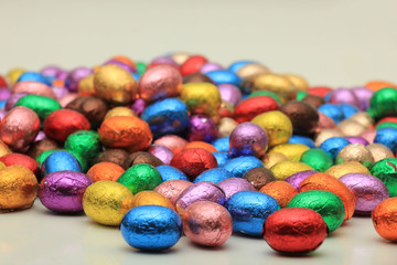 Colored Chocolate easter eggs