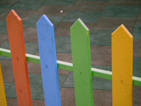 Colored Wooden Fence Railings