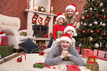 family in christmas day