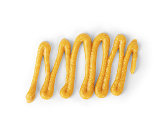 Mustard sauce on a white background