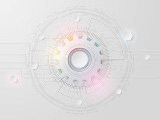 Vector Abstract white technology background concept with various data hi-tech computer elements.