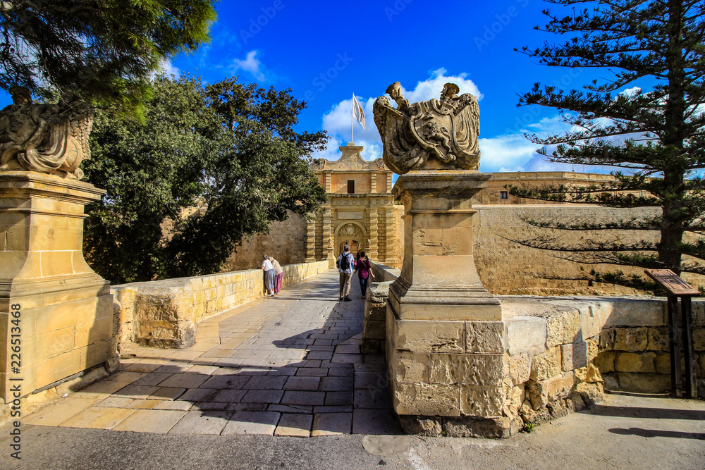 Wall mural the main gate to the baroque city of mdina, malta