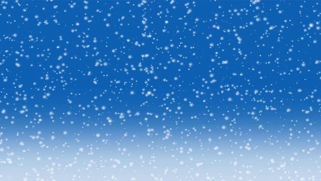 Falling snow on a blue background. Ultra HD 4K animation.
