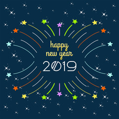Fototapeta na wymiar happy new year 2019