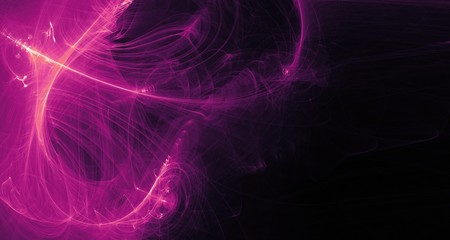 Abstract purple light and laser beams, fractals and glowing shapes multicolored art background texture for imagination, creativity and design.