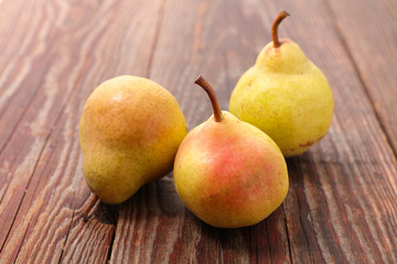 pear on wood background