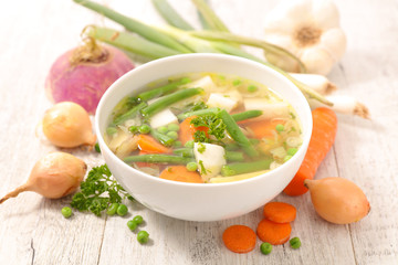 vegetable soup and ingredient