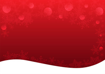Naklejka na ściany i meble Christmas and happy new year red vector background with snowflake